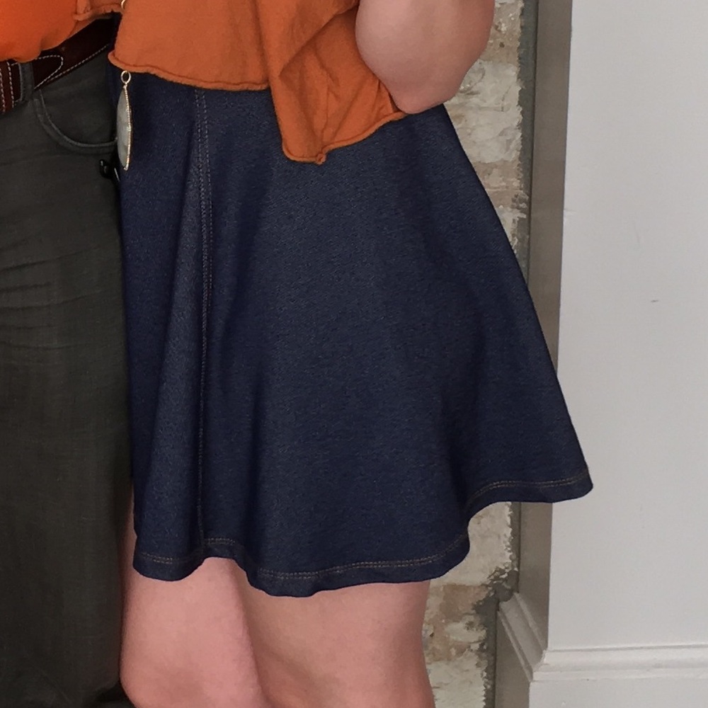 H&M Divided Chambray Skater/Circle Skirt